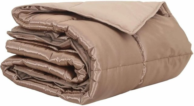 vidaXL Sommerdecke in Gold aus Satin und Mikrofaser, B/B: 135 x 200 cm - Bild 1