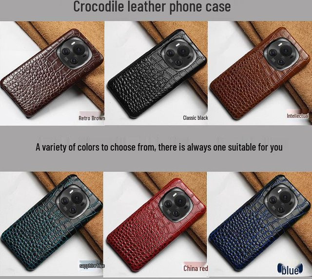 Echte Leder Schutzhülle mit Krokodilmuster für Honor Magic 4, Magic 4 Pro und Magic 5 Pro in Multicolour - Bild 1