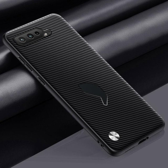 Luxus PU Lederhülle für Asus ROG Phone 5 und 5S 5G in Schwarz mit mattem Silikon-Vollschutz - Bild 1