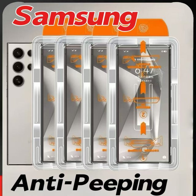 4er-Pack Samsung Privacy Displayschutzfolie aus Glas für Galaxy S25 S23 S22 S21 A56 A36 A25 A15 A35 A26 A16 A54 5G mit Datenschutzfunktion und Transparenz - Bild 1