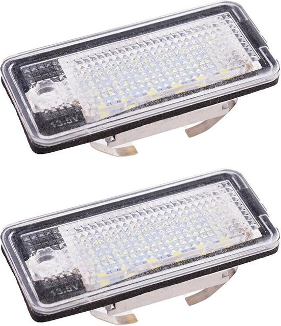 2er-Set LED Kennzeichenleuchten für Audi A3 A4 A6 A8 Q7 S4 S6 S8 RS4 RS6 in Transparent mit Canbus-Fehlerfreiheit - Bild 1