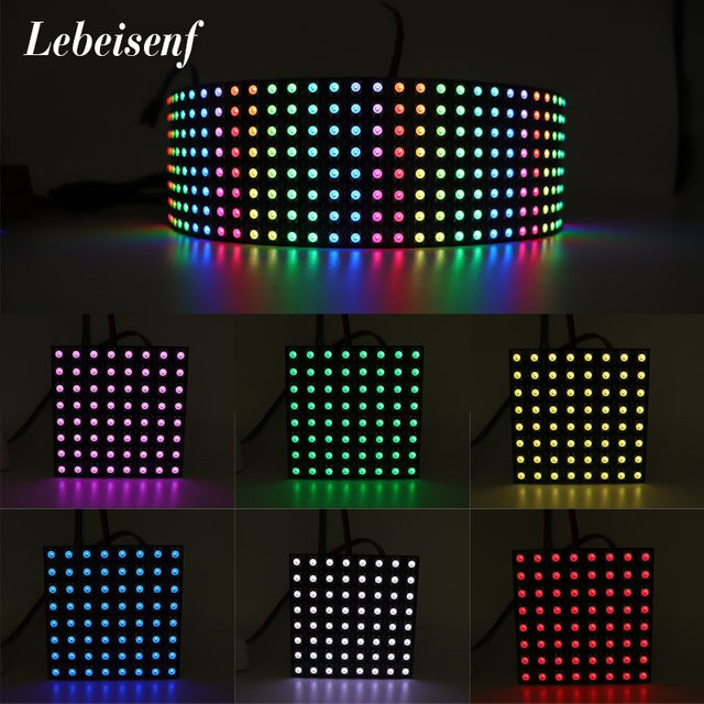 Lebeisenf Flexibles RGB WS2812B Digitales Lichtpanel Individuell Adressierbares LED Matrix-Anzeigemodul für DIY-Projekte DC5V - Bild 1