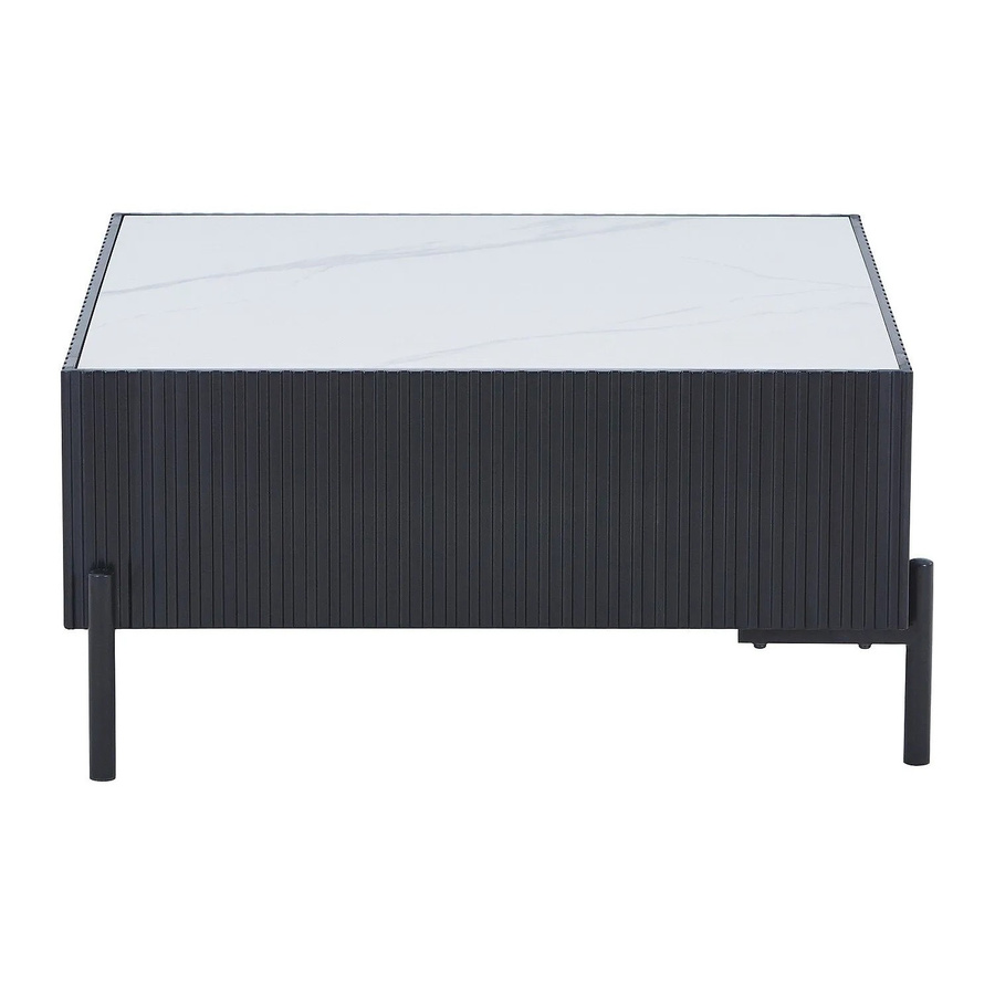 Vente-unique Couchtisch Cyndora Modern in Schwarz und Weiß mit Keramikplatte, B/T/H: 80 x 40 x 40 cm - Bild 2