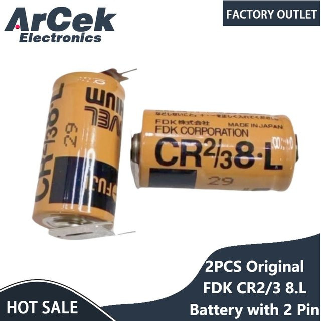 2er-Pack FDK CR2/3 3V Lithium-Batterie mit 2 Pin für Smart Card Meter und drahtlose Kommunikation - Bild 1