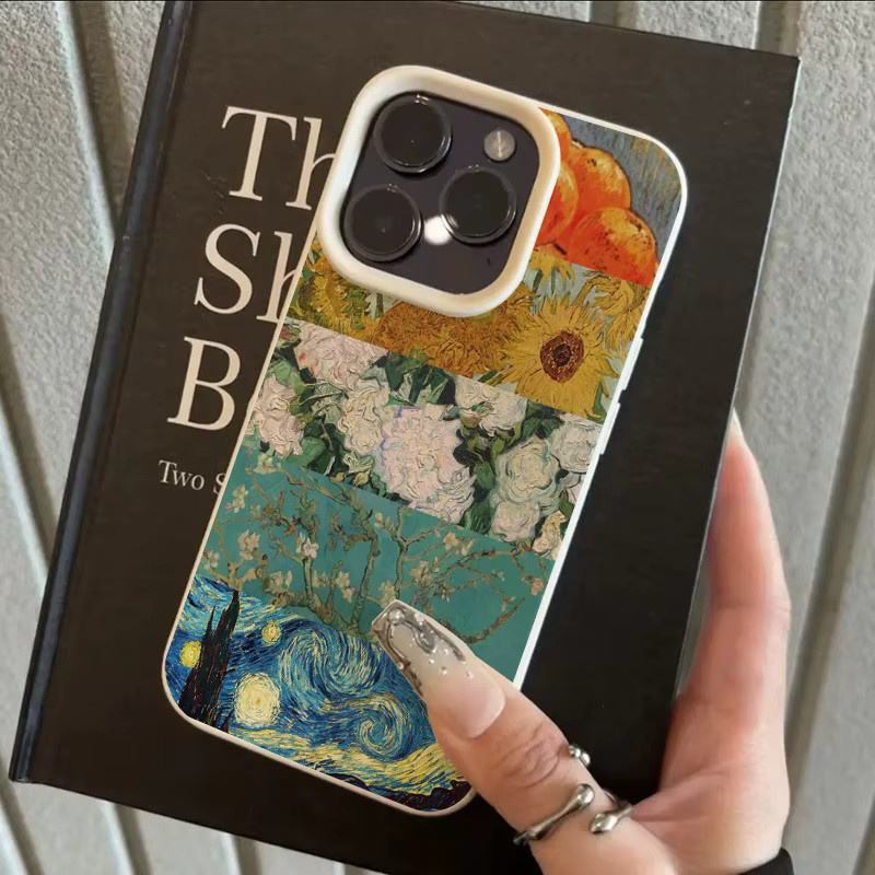 Handyhülle mit Ölgemälde-Mosaik-Aufdruck für Apple iPhone 17, 16, 15 Serien in Beige und Multicolour - Bild 3