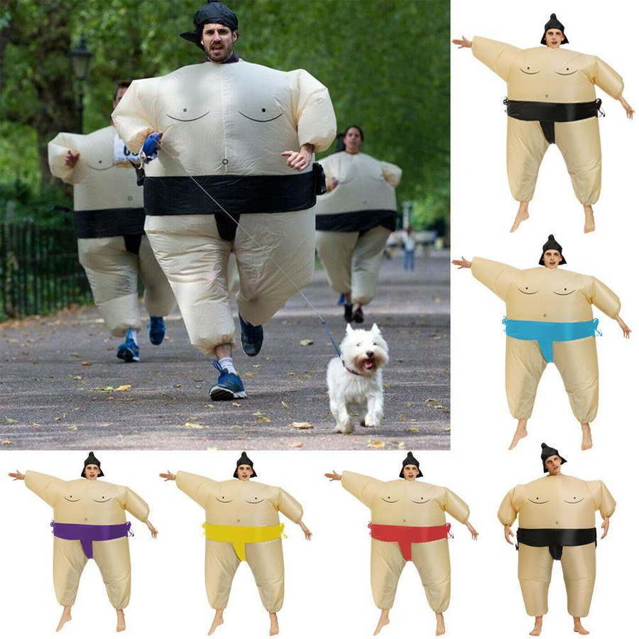 RushSike Sumo-Ringer Aufblasbares Kostüm Black-Adult - Bild 4