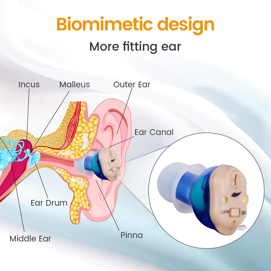 XceeFit Wiederaufladbares ITE-Hörgerät mit Bluetooth, Mini Wireless Sound-Verstärker und unsichtbarem Design für Gehörlose - Bild 2