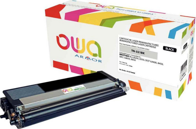 Armor OWA Tonerpatrone Schwarz für Brother DCP-L8400, DCP-L8450, HL-L8250, HL-L8350, MFC-L8650, MFC-L8850 (Alternative zu Brother TN321BK, wiederaufbereitet) - Bild 1