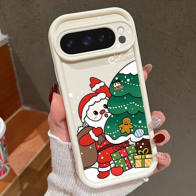 YISHANGOU Stoßfeste TPU Handyhülle mit Cartoon Santa Claus Design für Google Pixel 9 Pro XL 8 Pro 8A 7A in Schwarz und Multicolour - Bild 1