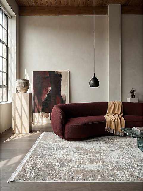 Kadima Design Teppich VARA Kurzflor in Beige und Multicolour mit abstraktem Design, B: 160 cm, T: 230 cm - Bild 1