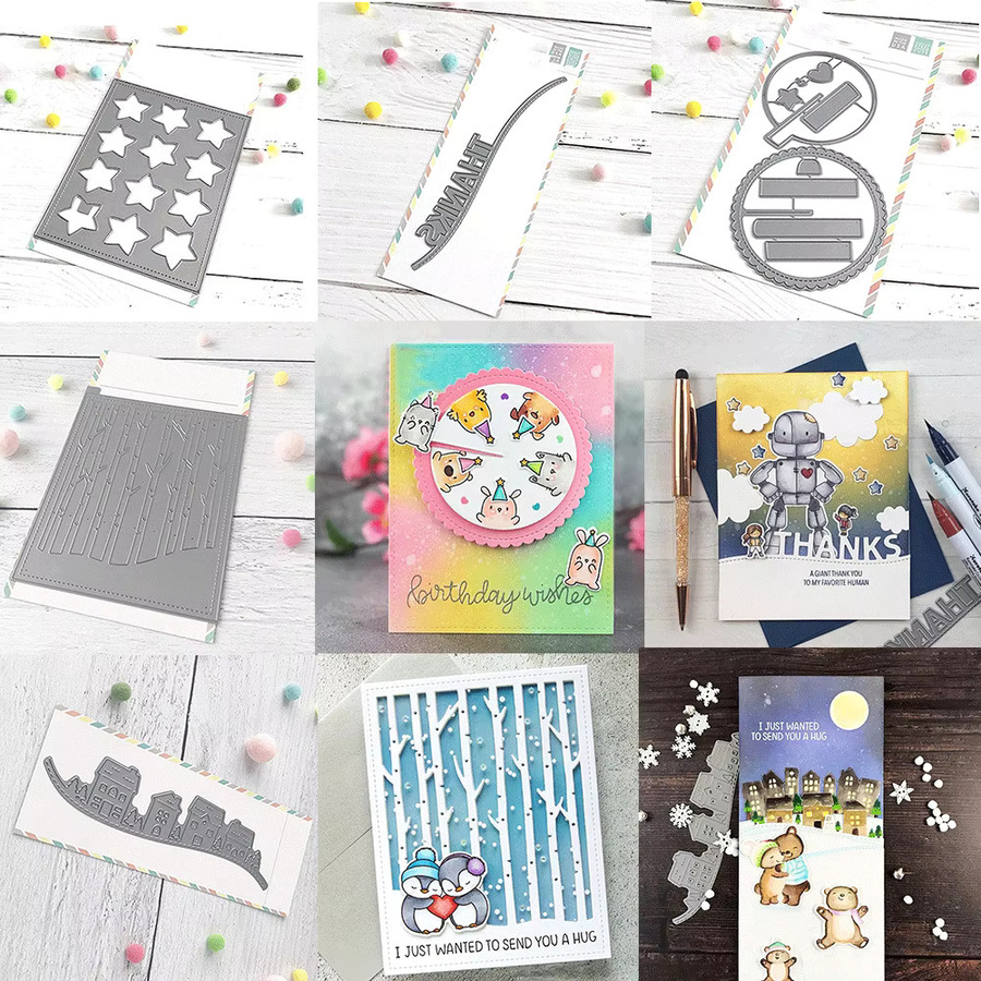 Star Tree City Metall-Stanzform in Silber für DIY Scrapbooking und Basteldekoration - Bild 1