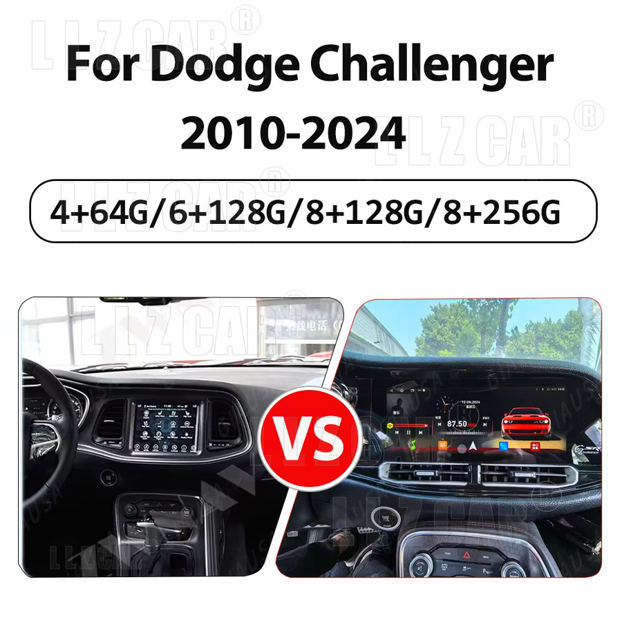 YANFU Android 13 Autoradio mit CarPlay und GPS Navigation für Dodge Challenger Charger SRT Hellcat 2010-2024, Multimedia Stereo Head Unit, Schwarz - Bild 3