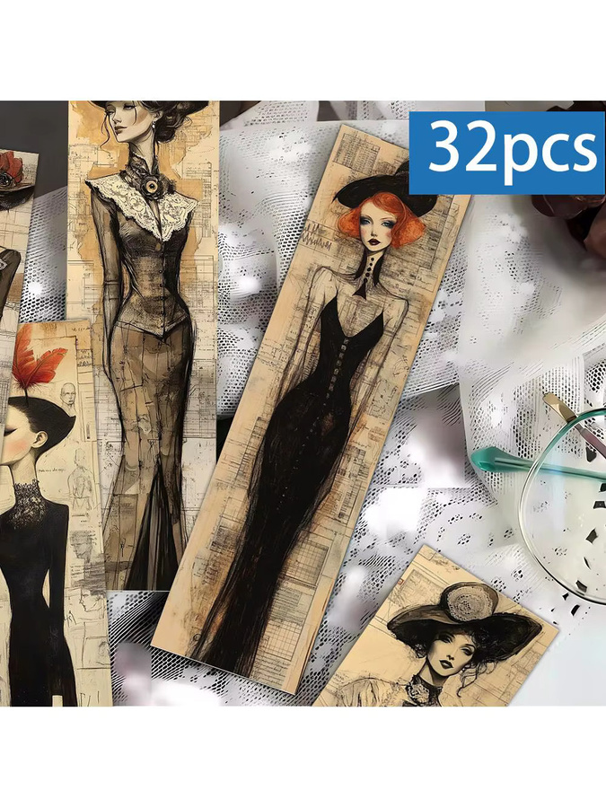 32 Stück Lesezeichen im Victoria-Abstrakten-Stil aus Papier, Multicolor, dekorative Seitenmarker für Bücherwürmer und Lehrer - Bild 4