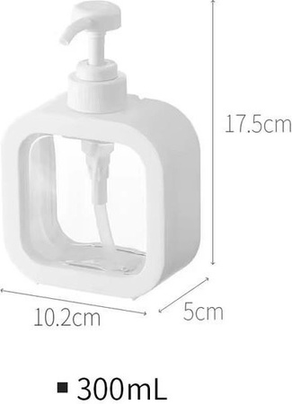 WIKHOSTAR Badezimmer-Seifenspender nachfüllbar, weiße Pumpenflasche für Lotion, Shampoo oder Duschgel, Volumen: 300 ml