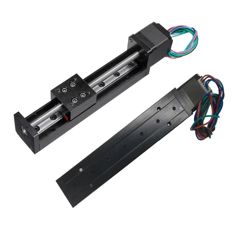 PFDE Mini-T-Typ Schiebetischschiene mit Nema11 28 mm Schrittmotor für XYZ-Achse und CNC-3D-Drucker, Farbe: Schwarz, Hub: 50–300 mm - Bild 3