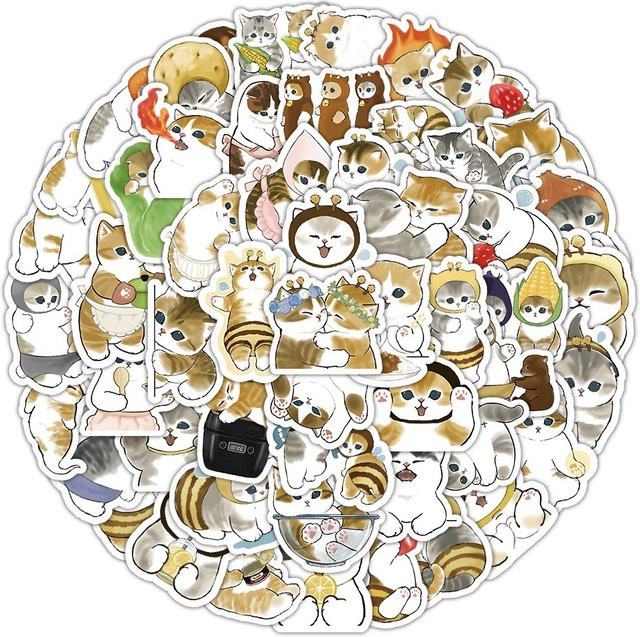 102 Stück Kitten Series 2 Aufkleber von BulingBulingStickers Store in Multicolour zur Dekoration von Tagebüchern, Handyhüllen und Wasserflaschen - Bild 1