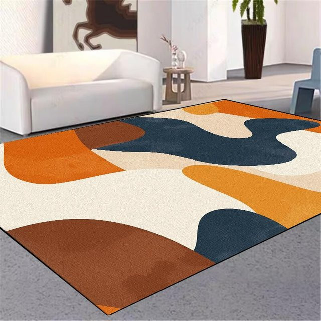 Moderner geometrischer Teppich aus Flanell von Wucifang Jewelry, mehrfarbig, B/T: 100 x 160 cm - Bild 1