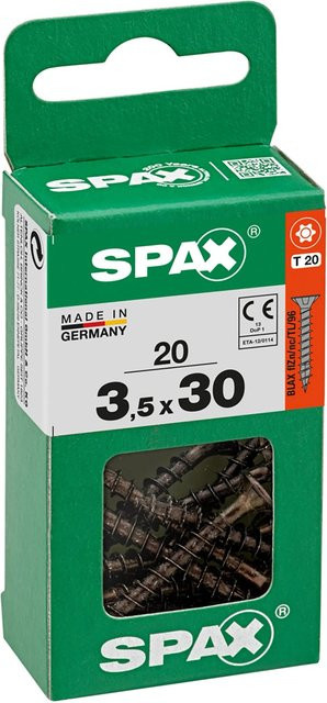 Spax Universalschraube VGW TSP aus Stahl, Schwarz, Durchmesser: 3,5 mm, Länge: 30 mm, 20 Stück - Bild 1