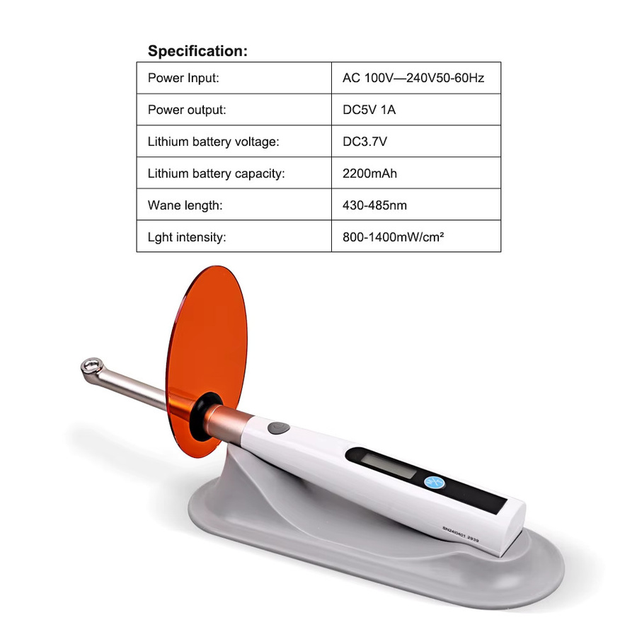 ELIJAH Dental-härtende LED-Lampe kabellos in Weiß mit 800–1400 mW/cm2 für die Zahnmedizin - Bild 2