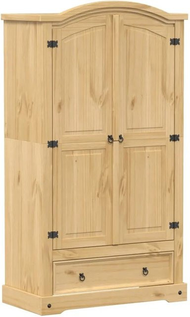 vidaXL Kleiderschrank Corona aus Massivholz Kiefer, Braun, B/T/H: 102 x 52 x 186 cm - Bild 1
