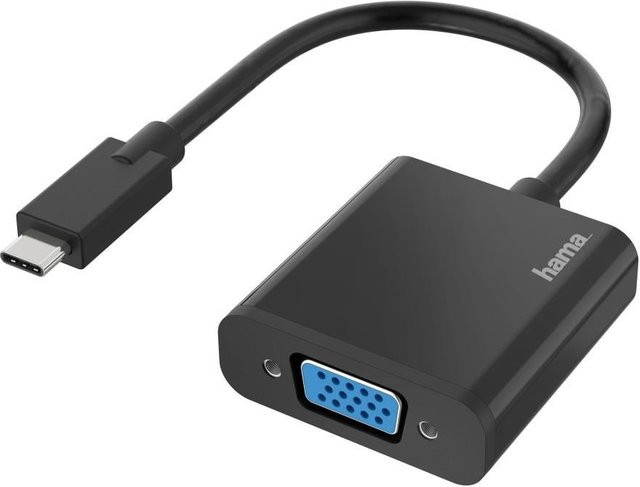 Hama Video-Adapter USB-C auf VGA in Schwarz für Full-HD 1080p - Bild 1