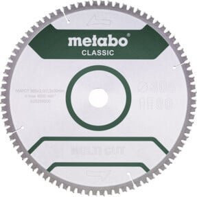 Metabo Multi Cut Classic Kreissägeblatt Universal für Kunststoff, Silber, Durchmesser: 305 mm, Bohrung: 30 mm, Zähne: 80 - Bild 1
