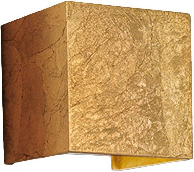 Zafferano Cubetto LED-Wandleuchte in Gold/Messing mit Up-Down-Lichteffekt und warmweißem Licht (3000K), B/H/T: 10 x 10 x 9 cm - Bild 1