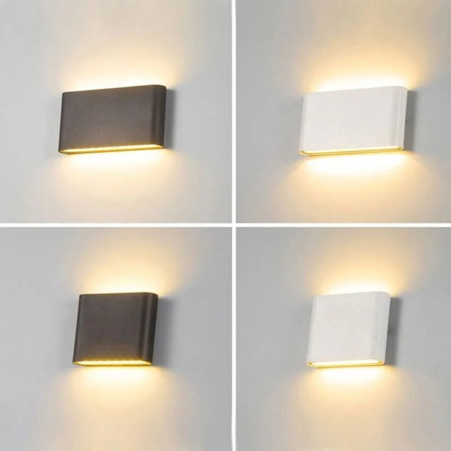 Feimefeiyou Minimalistische LED Außenwandleuchte in Weiß mit Warmweißem Licht für Garten, Balkon und Schlafzimmer - Bild 1
