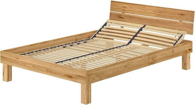 Erst-Holz Doppelbett Modell 88 aus Massivholz Eiche geölt, Farbe Braun, B/T/H: 180 x 200 x 75,5 cm - Bild 1