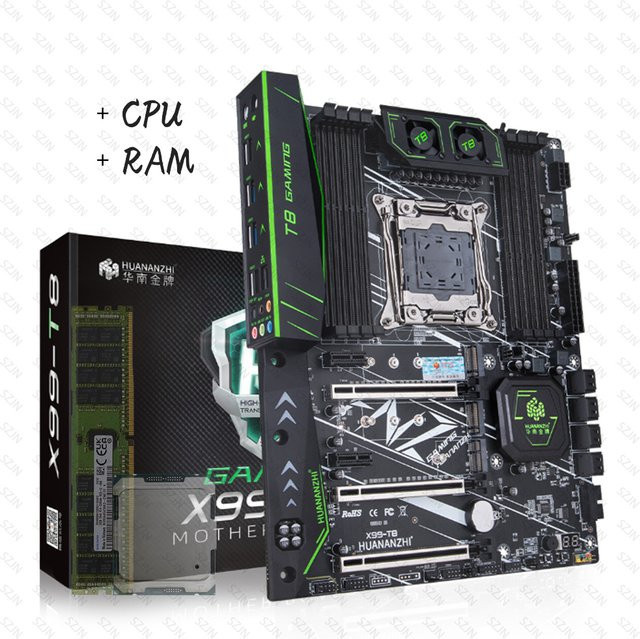 Huananzhi X99-T8 Motherboard in Schwarz mit Unterstützung für LGA 2011-3, NVMe M.2 SSD und DDR3 REG ECC Speicher sowie Xeon E5 V3 V4 Prozessoren - Bild 1