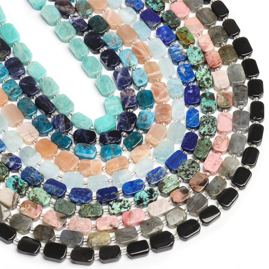 Spacer Perlen Amethyst, Rose Quarz, Apatit, Rechteck, Bunt, Unisex - Bild 5
