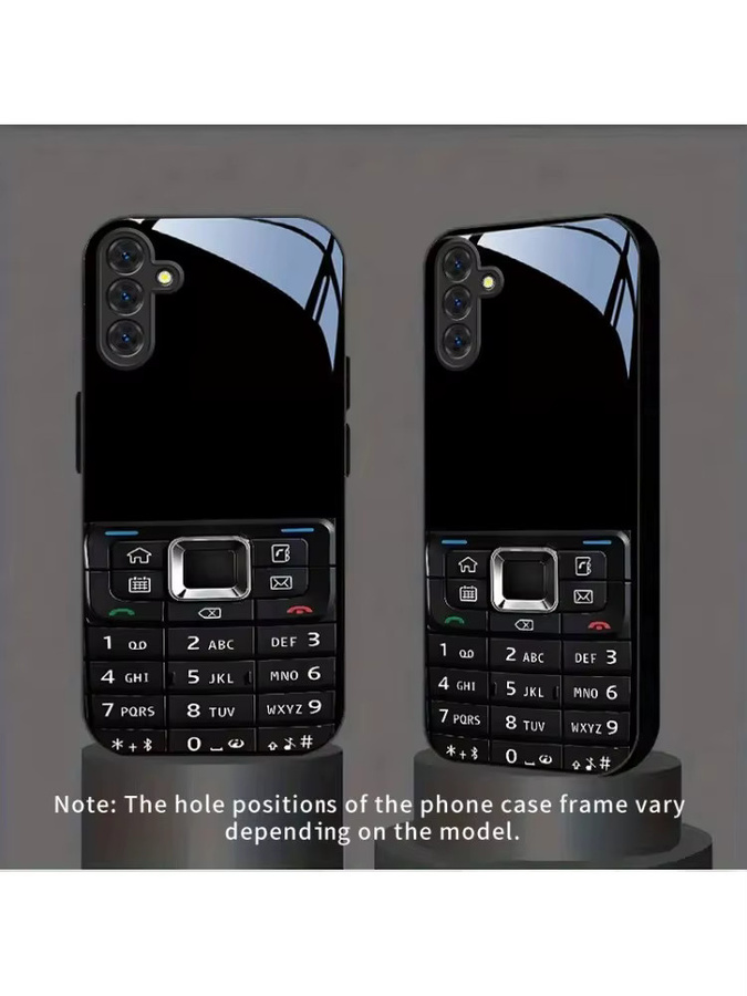 Sturzsichere Glas-Handyhülle mit Retro-Knopfmuster in Schwarz für Samsung Galaxy S26 S25 S24 S22 S21 S20 FE Ultra Plus 5G - Bild 5