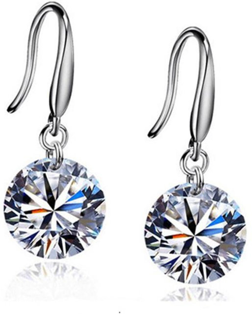 YIRAN Jewelry Hängeohrringe, Zirkonkristall, Damen, grau - Bild 1