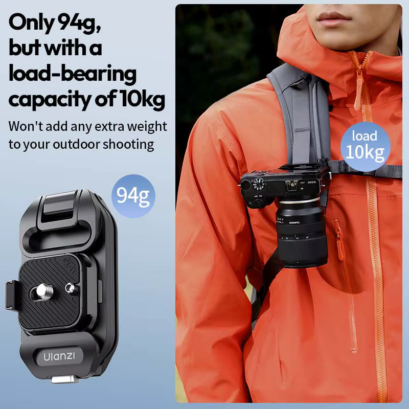 Ulanzi UKA07 Rucksack Kamera Clip Halterung Kit mit Quick Release Platte für Arca Swiss F38, Schwarz - Bild 6