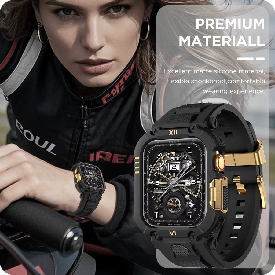 ONELENT Sportliches Armband mit Schutzhülle für Apple Watch in Schwarz, Unisex - Bild 4