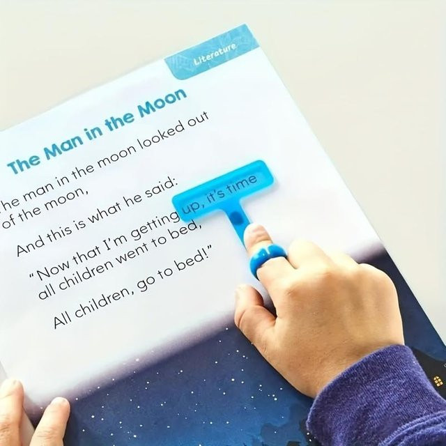 Lese-Finger-Fokus-Textmarker von ouyaohong als Lesehilfe für Legasthenie und ADHS in Blau - Bild 1