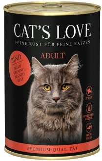 CAT'S LOVE Nassfutter Katze Adult Rind pur 6 x 400 g - Bild 1