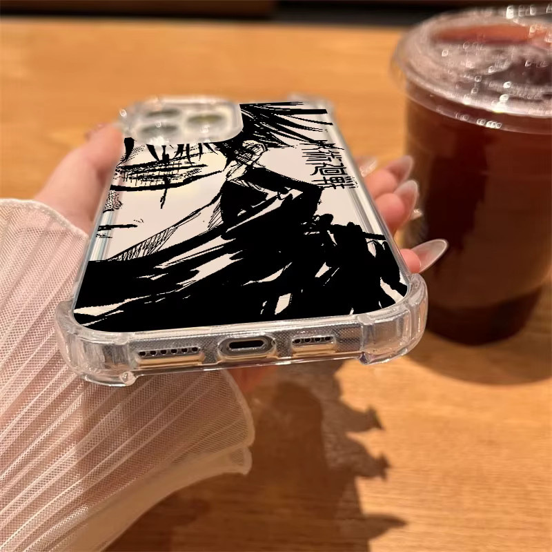 Stoßfeste und transparente Handyhülle im Jujutsu Kaisen Satoru Gojo Design für iPhone 11 bis iPhone 17 Pro Max und weitere Modelle - Bild 4