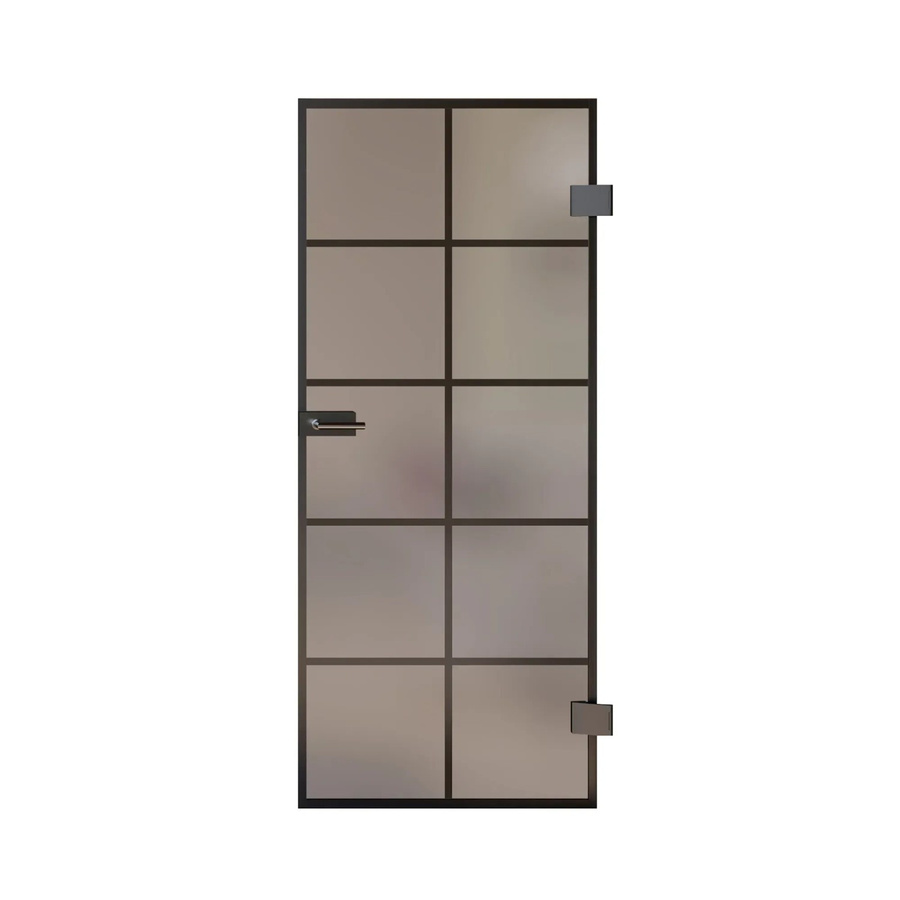 Skyscope Portal Drehtür-Set Slimwork Typ 8 in Schwarz mit satiniertem Glas, B: 83,4 cm, H: 197,2 cm - Bild 2