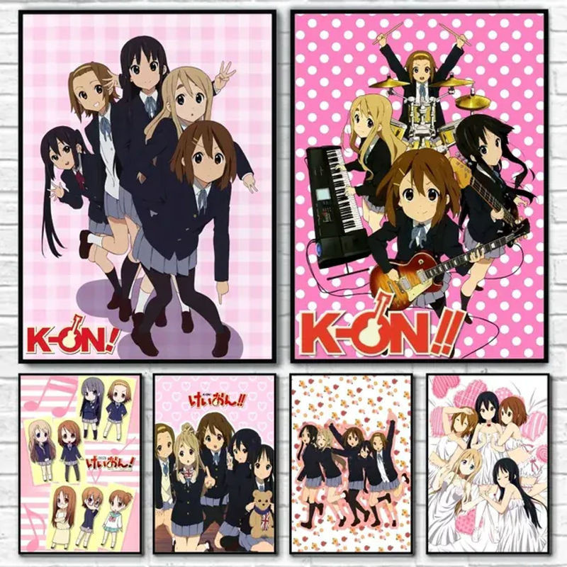 Potdemiel K-K-On Anime-Cartoon-Poster Rosa, wasserfester Wandkunstdruck für dein Zuhause - Bild 1