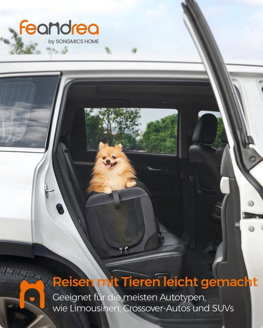 FEANDREA Tiertransporttasche XXL aus Oxford-Gewebe und Netzstoff, Schwarz, bis 50 kg - Bild 1