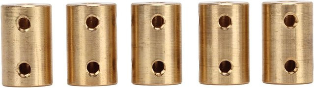 5 Stück Fishine Wellenkupplung aus Messing in Gold, Länge: 22 mm, Außendurchmesser: 14 mm, Bohrung: 5 bis 8 mm ID - Bild 1