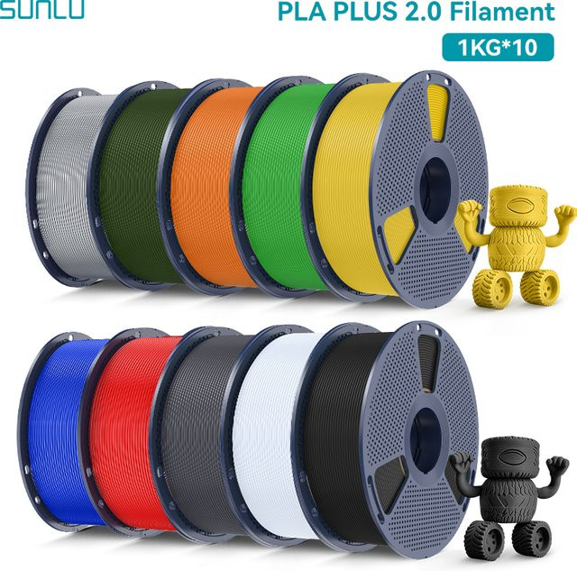 SUNLU PLA Plus 2.0 3D-Filament Multicolor Gelb, 1,75 mm, 10 kg - Bild 1