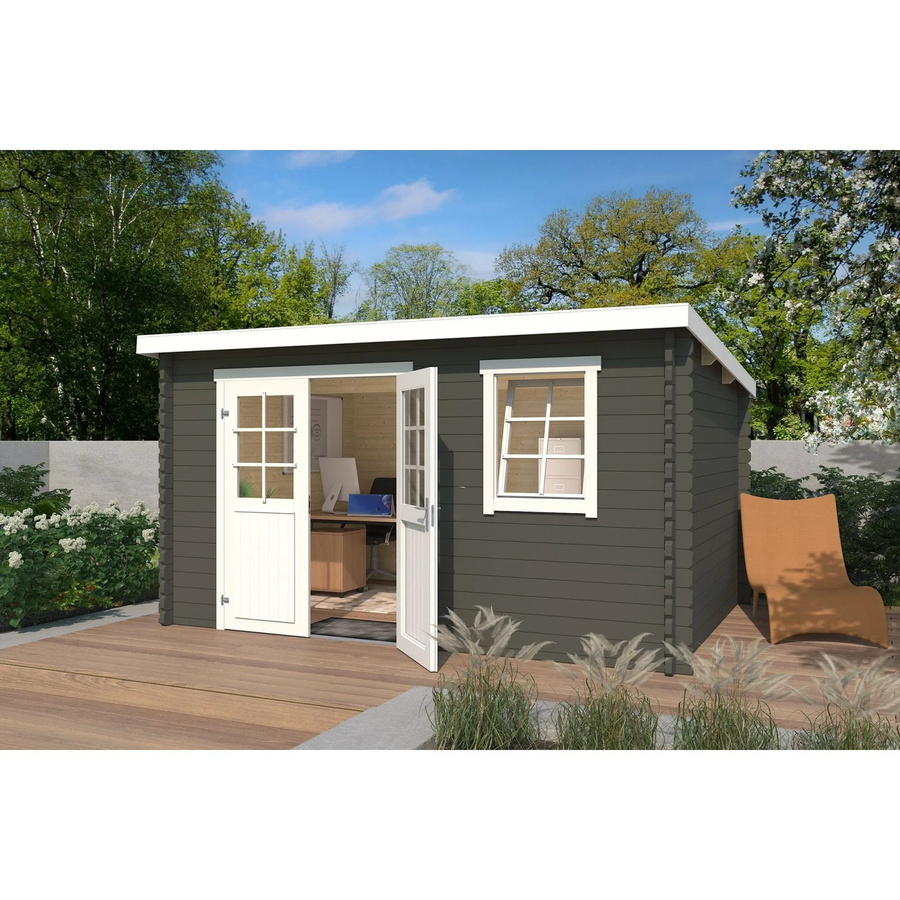 Lasita Gartenhaus Amira in Grüngrau, B/H/T: 400 x 211 x 268,7 cm - Bild 2
