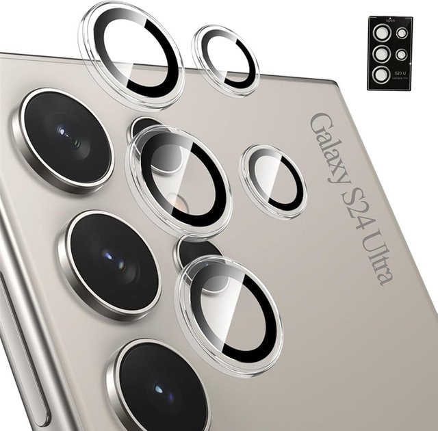 Transparenter Kameraobjektiv-Displayschutz aus gehärtetem Glas für Samsung Galaxy S25 Ultra, S24 Ultra, S23 Plus und S22 Ultra - Bild 1