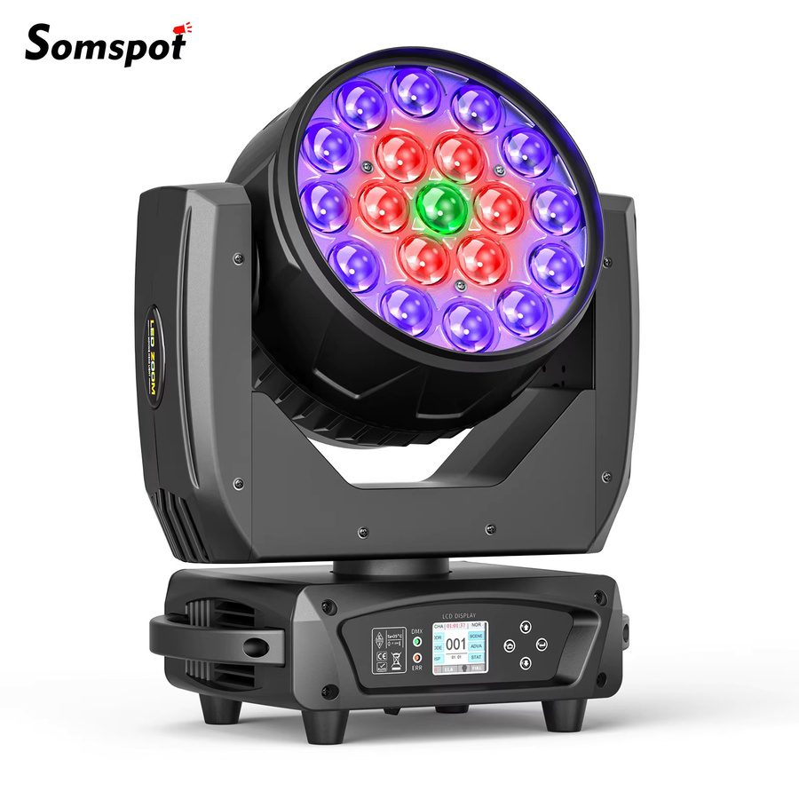 Somspot Beam Moving Head RGBW LED Bühnenbeleuchtung mit Zoom und Fokus in Schwarz - Bild 1