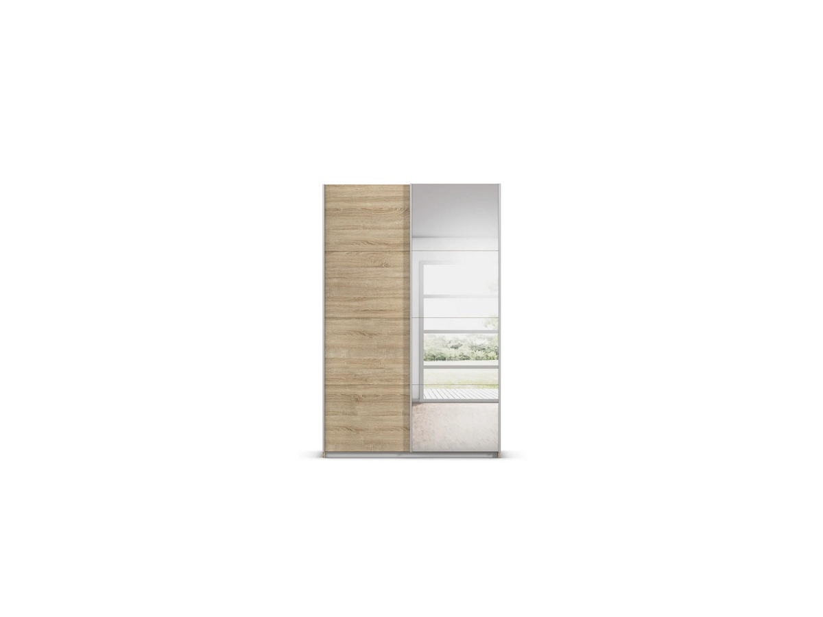 RAUCH Quadra Schwebetürenschrank mit Spiegelelementen in Eiche, B/H: 136 x 210 cm - Bild 3