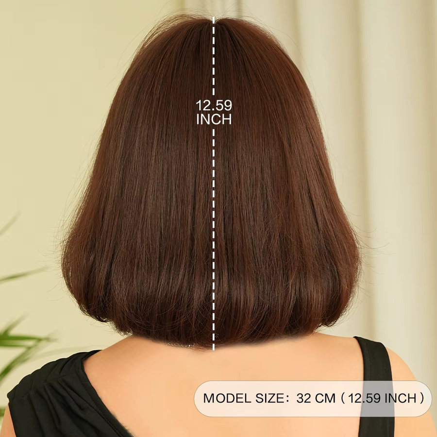 7JHH WIGS Perücke Damen, Bob-Perücke, Mokkabraun, Synthetisch - Bild 3