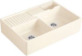 Villeroy & Boch Spülstein-Doppelbecken aus Keramik in Beige - Bild 1