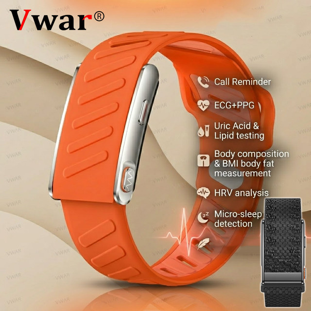VWAR MG Fitness-Tracker Pink mit EKG, Blutdruckmessung und Anruferinnerung für Männer und Frauen - Bild 1